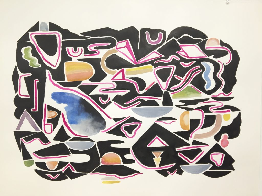 Karl Hofmann, untitled, 2017, ink, gouache, watercolor on 140 lb hot pressed 22" x 30" paper